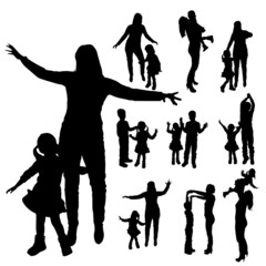 Vector silhouette of people.