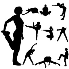 Vector silhouette of a woman.