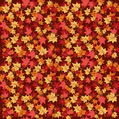 Naklejka na ściany i meble Autumn ivy, seamless vector, repeat pattern
