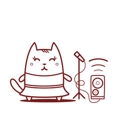 Character dancer in dress line art