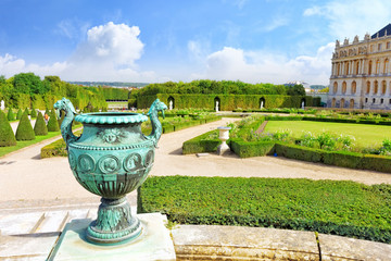 Beautiful garden in a Famous palace Versailles, Paris.