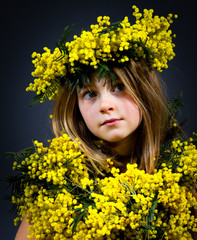 little girl with floral dress