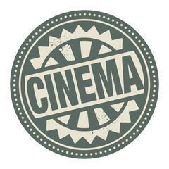 Abstract stamp or label with the text Cinema written inside