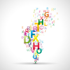 Vector Abstract Colour Alphabet on white background