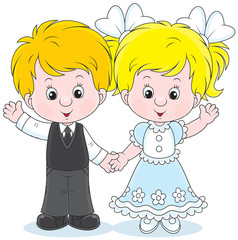 Friendly smiling children