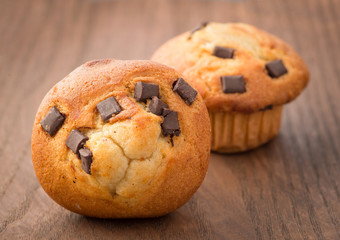 Fresh chocolate chip muffin