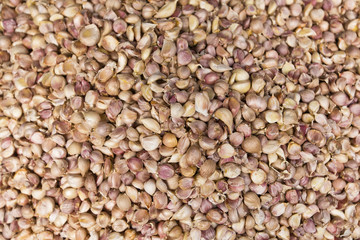 Fresh garlics in a market