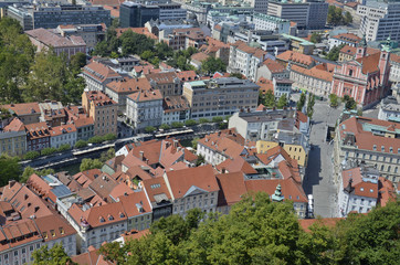 Fototapeta na wymiar Lotnicze zdjęcie 3 Lublana, Słowenia