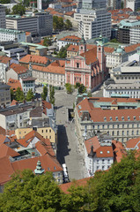 Fototapeta na wymiar Lotnicze zdjęcie Lublana, Słowenia 2