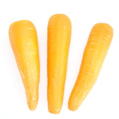 Sweet and fresh carrots vegetable on white background