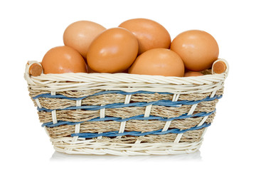 Eggs  in a woven basket