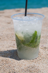 Mojito coctail on the beach