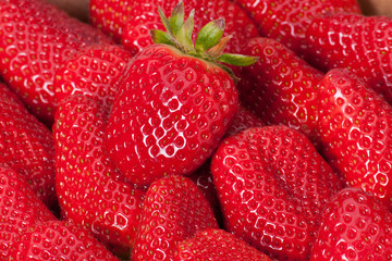 Fresh Ripe Strawberries In A Box