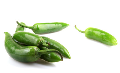 Green Jalapeno Pepper Isolated On White