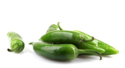 Green Jalapeno Pepper Isolated On White