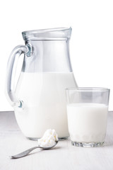 Jug of milk semi-isolated