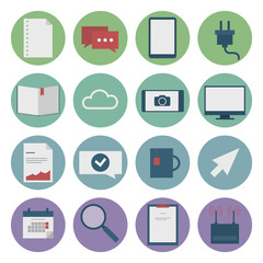 Set of web icons for business flat design, finance and
