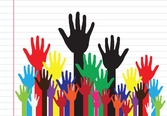 colorful silhouette hands background design