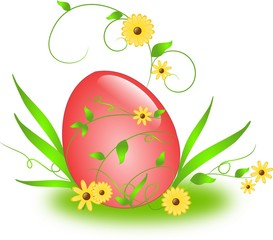 Easter egg with floral ornaments