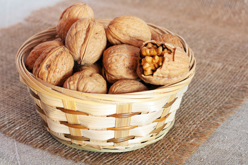 Walnuts in basket
