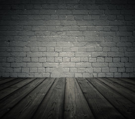 old room with brick wall