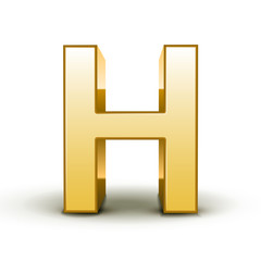 3d golden letter H