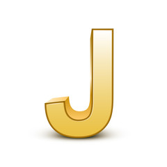 3d golden letter J