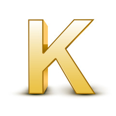 Obraz premium 3d golden letter K