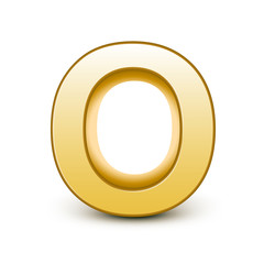 3d golden letter O