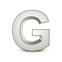 3d alphabet silver G