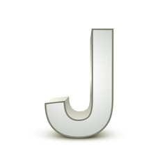 3d alphabet silver J