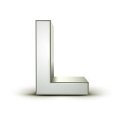 3d alphabet silver L