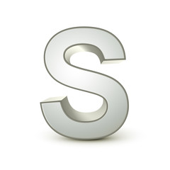 3d alphabet silver S