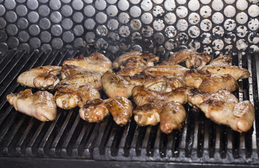 Wings Grill cooked on the grill in the restaurant