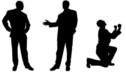 Vector silhouette of businessman.