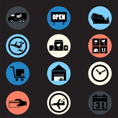 logistic flat icon in vector