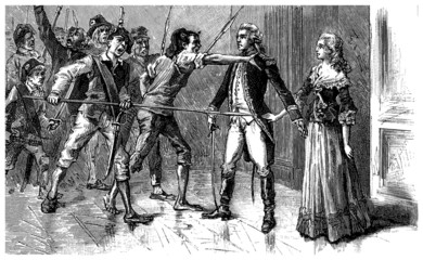Fototapeta na wymiar French Revolution : Agressing Aristocrats - end 18th century