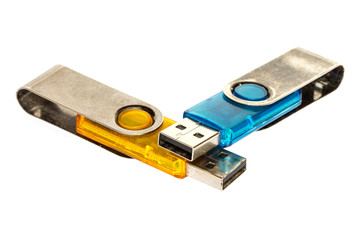 Portable Usb Flash Drive isolated on white background
