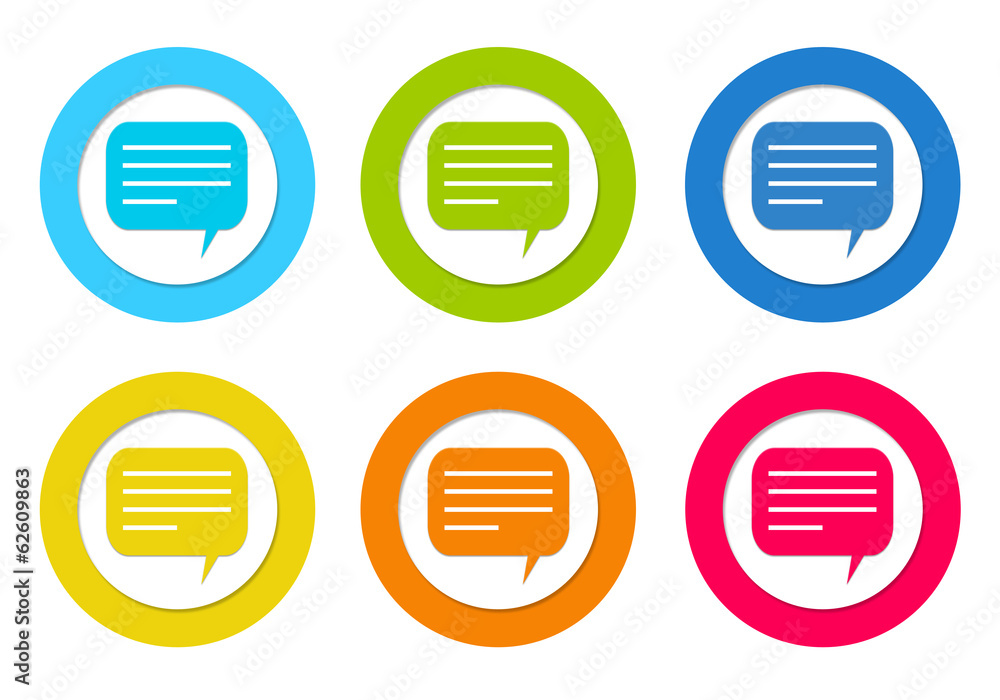 Poster colorful rounded icons with dialog symbol