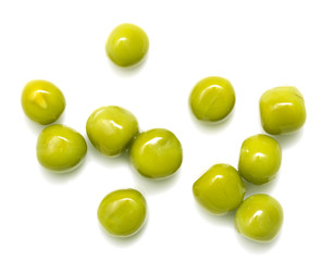 green peas on a white background. macro