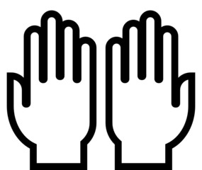 Hands outline vector icon