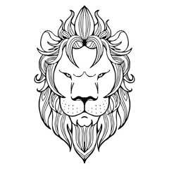 Lion face tattoo vector
