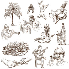 CUBA_2. Full sized hand drawn illustrations on white - 62612495