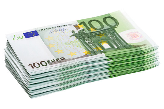 Stack of 100 euro banknotes