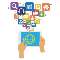 Smartphone with social media icons