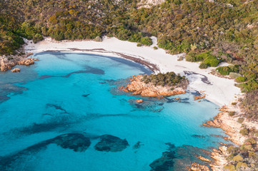 Fototapeta na wymiar Costa Smeralda, Sardinia: spiaggia del Principe (aerial)