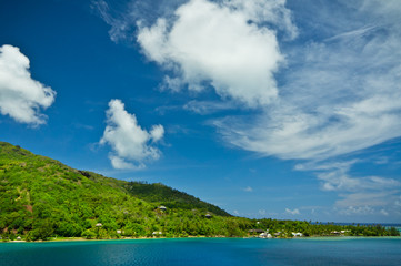 Fototapeta na wymiar Widok raj Moorea, Wyspy Zatoki Cooka, Polinezja Francuska