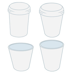 paper cups in the projector on a white background