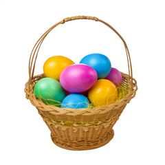 Osterkorb mit bunten Ostereiern