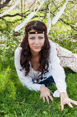 The girl in an image of the fantastic elf